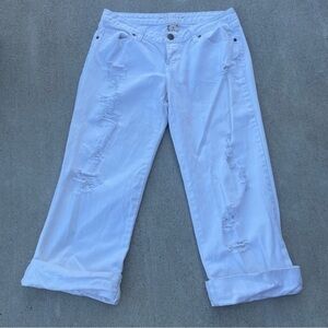 Distressed White Jeans    GB1